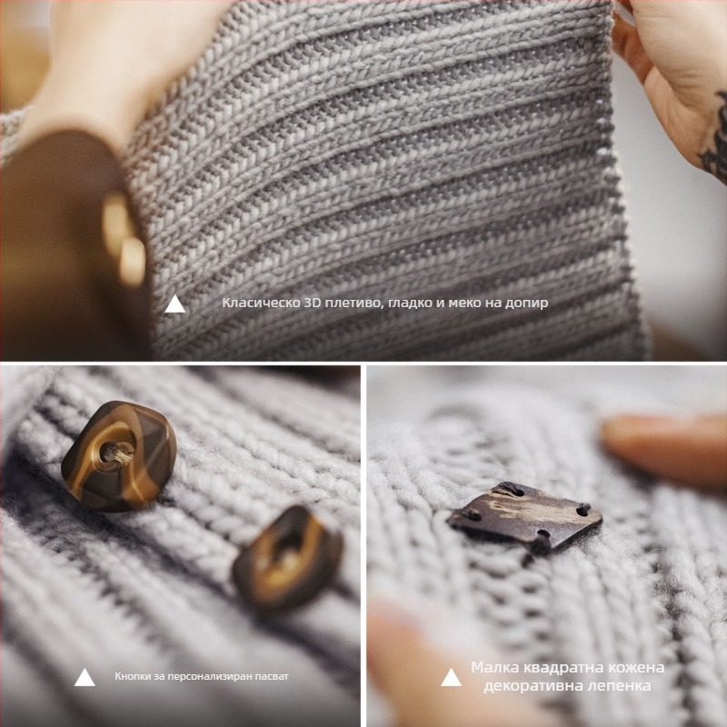 Madden плетен шал за врата с изкуствена висока яка, топъл и стилен, 100% акрил, за жени, зимен стил