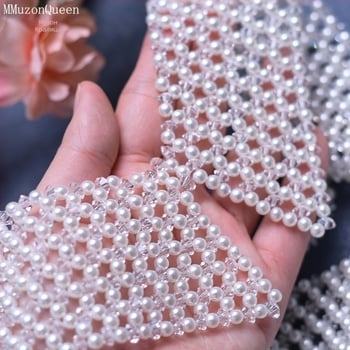 Елегантна ръчно плетена перлена тяло-верига с кристали, аксесоар за рокля VG99