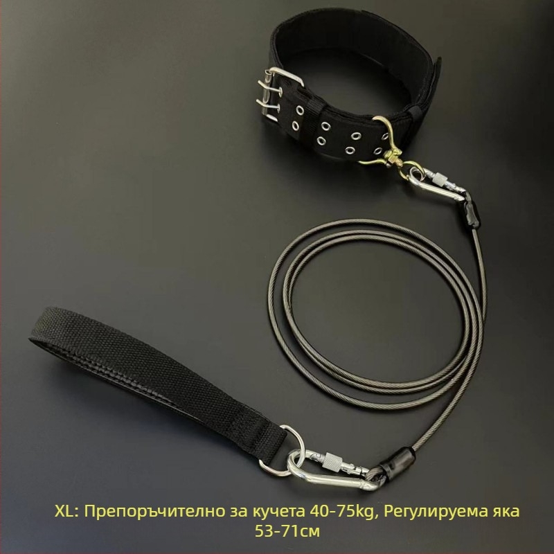 Кучешка каишка с железна верига, антиухапване, неретракторна, аксесоар