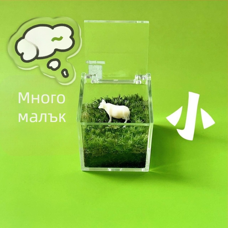 Мъхов микро ландшафт за вътрешно бюро – ръчно изработен, възможност за персонализиране на лого, офис подарък