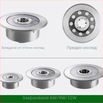 LED подводна светлина за фонтани — 12/24V, Osram LED чип, 5000 lm, IP68, 30° лъч