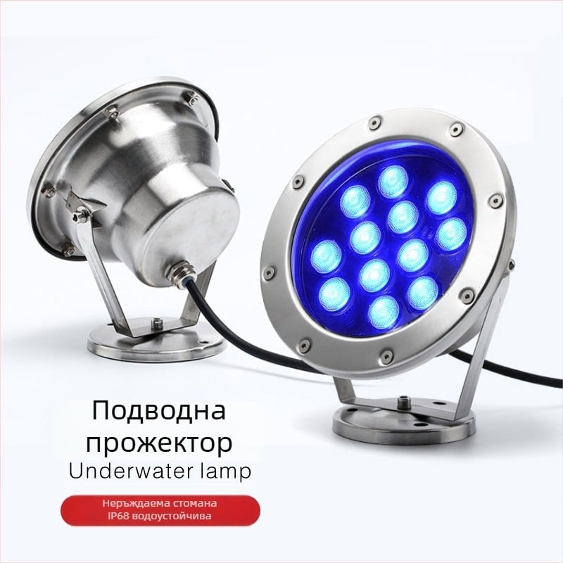 LED подводна светлина за басейн MS-SDD, DC24V, IP68, 3–48 светодиода, 120 lm, корпус от неръждаема стомана