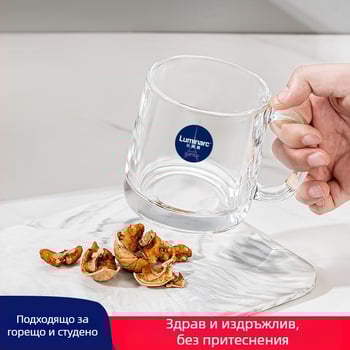 Lemeiya закалена стъклена чаша за изплакване на устата и за четки за зъби, кръгла, еднослойна, устойчива на високи температури, за дома и хотела