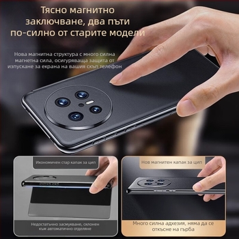 Huawei Mate70 Pro кожен магнитен флип-калъф за защита на телефона