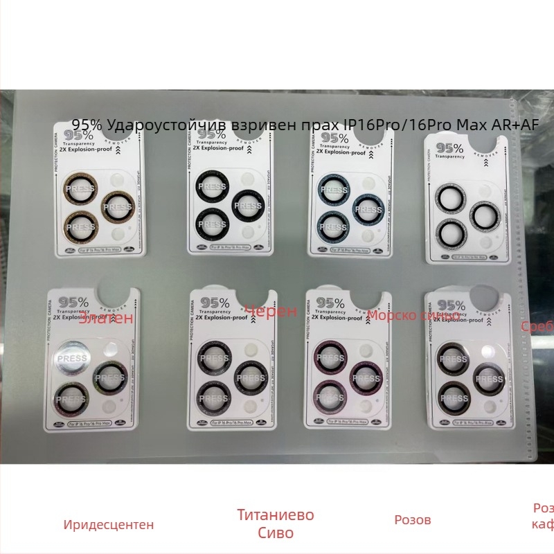 Стъклена защита за обектива на iPhone 11–14 Pro/Max (HD, удароустойчива, прахоустойчива, антиотпечатък, устойчивост на падане)