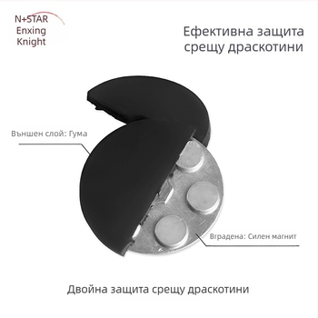 Силна магнитна основа за LED прожектор монтажна скоба; гумирано покритие, материал: неодимови магнити (NdFeB), железни части и гума; модел NPHA-, марка Star Knight