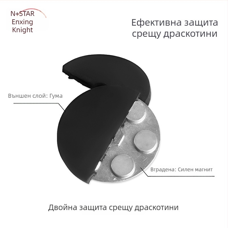 Силна магнитна основа за LED прожектор монтажна скоба; гумирано покритие, материал: неодимови магнити (NdFeB), железни части и гума; модел NPHA-, марка Star Knight