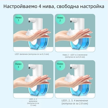 Автоматичен дозатор за сапун с интелигентно сензорно управление, стенен монтаж, ABS пластмаса, 287 g, пръскана пластмасова конструкция, модерен стил