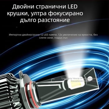 LED фарове за автомобил, съвместим с H1/H4/H7/H11/9005/9006/9012, 130W/пара, 12V, IP68, 50000 ч. живот, 5000–11000 lm