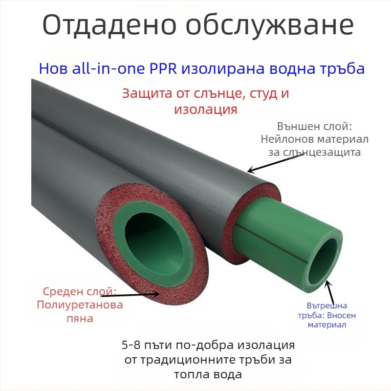 YFT PPR изолиран интегриран тръбопровод с полиуретанова пяна, трислоен композит, UV защита, модел 20-63