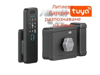 Умен външен заключващ механизъм за врата със разпознаване на лице, отпечатък и парола – водоустойчив и устойчив на замръзване за метална врата