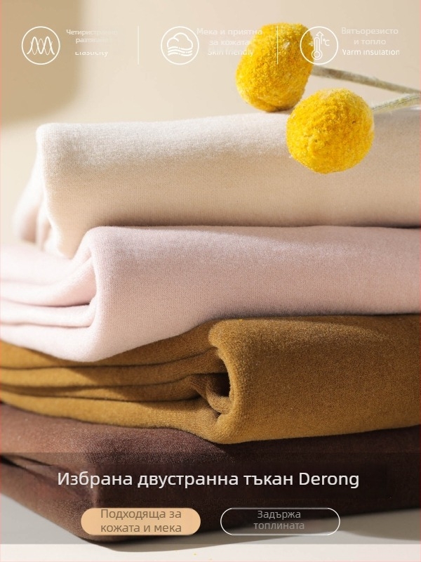 Тениска с дълги ръкави от акрилно влакно, кръгла яка, свободна кройка, елегантен делови стил, зима 2025