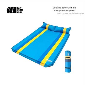 Explorer Свързваема PVC автоматична надуваема походна постелка за къмпинг – двойна или единична, 210T pongee PVC, 2.5 кг, товар 500 кг