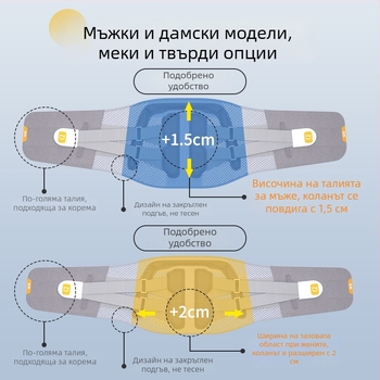 Медицински лумбален пояс за дискова травма и херниация, водоустойчив PU материал, ергономична лумбална опора