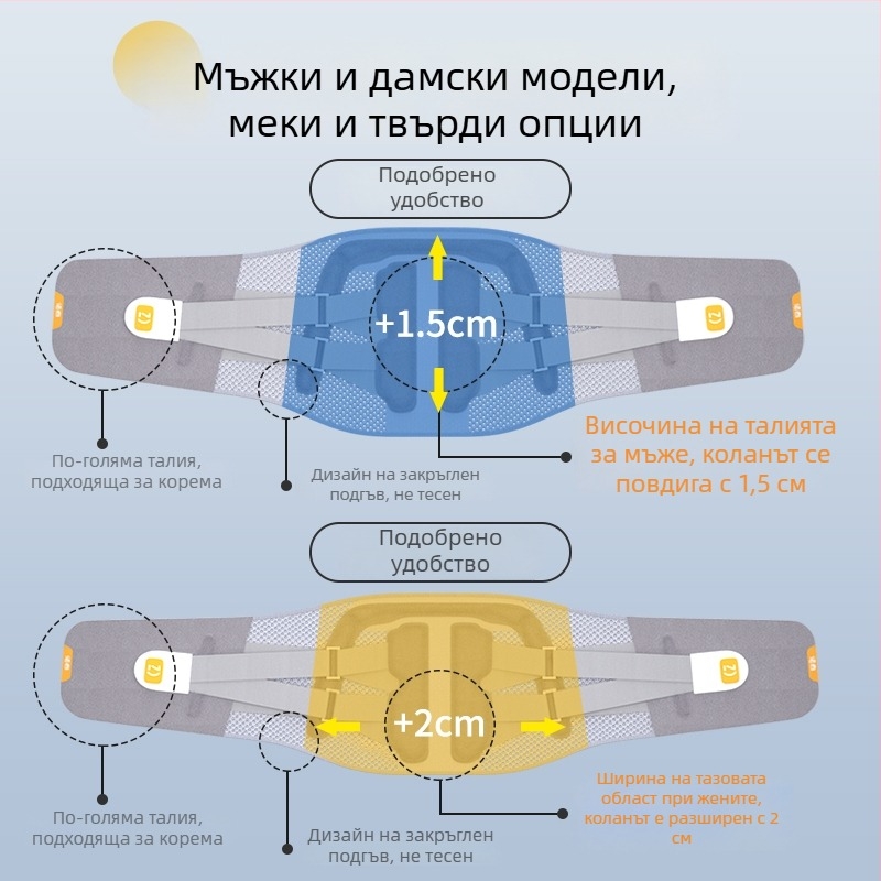Медицински лумбален пояс за дискова травма и херниация, водоустойчив PU материал, ергономична лумбална опора
