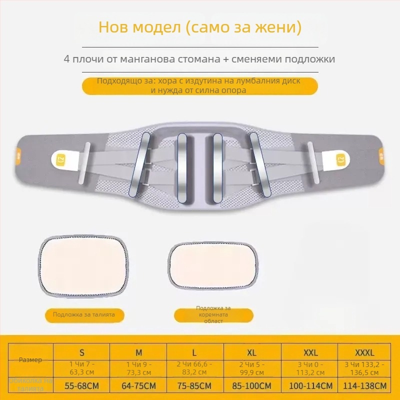 Медицински лумбален пояс за дискова травма и херниация, водоустойчив PU материал, ергономична лумбална опора