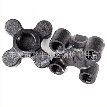 Разпределител с четири челюсти за инжекционно оборудване — чугун, монтаж с вътрешна резба, работна температура 200°C, среда: вода или масло