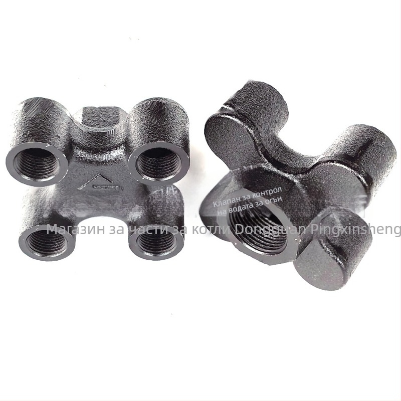 Разпределител с четири челюсти за инжекционно оборудване — чугун, монтаж с вътрешна резба, работна температура 200°C, среда: вода или масло