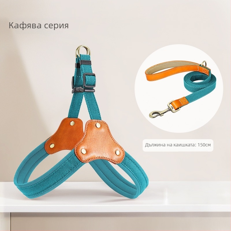 Кучешки халтер във жилетка с презрамки за гърдите и гърба