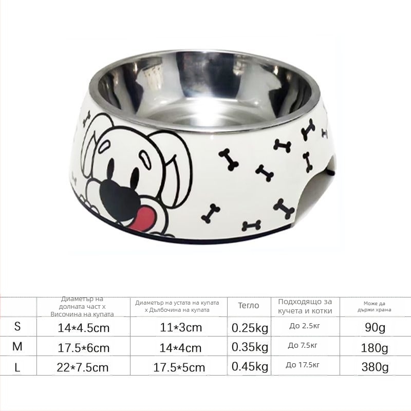 Кучешка купа за храна, меламин и неръждаема стомана, марка Hundred Loves, произход Zhongshan