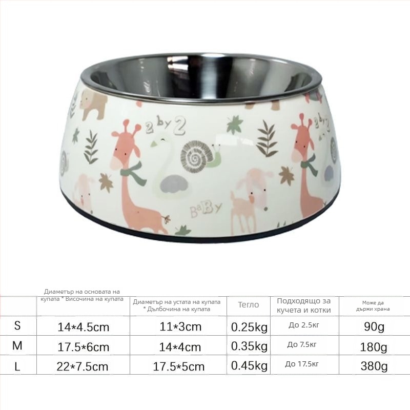 Кучешка купа за храна, меламин и неръждаема стомана, марка Hundred Loves, произход Zhongshan