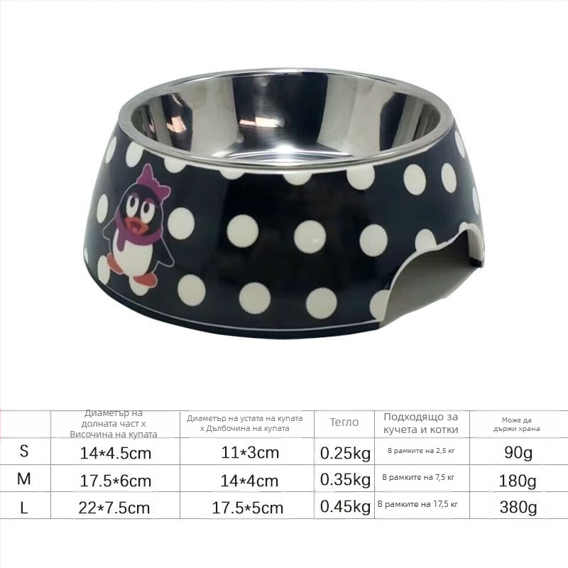 Кучешка купа за храна, меламин и неръждаема стомана, марка Hundred Loves, произход Zhongshan