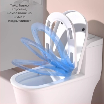 Интелигентен капак за тоалетна с незабавно нагряване, три нива на температура, безшумен плавен затварящ капак, модел AV-6901, PP материал