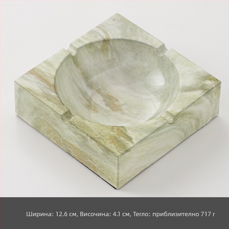 Керамичен пепелник, квадратен, със съхранение, възможност за печат на лого, персонализиране