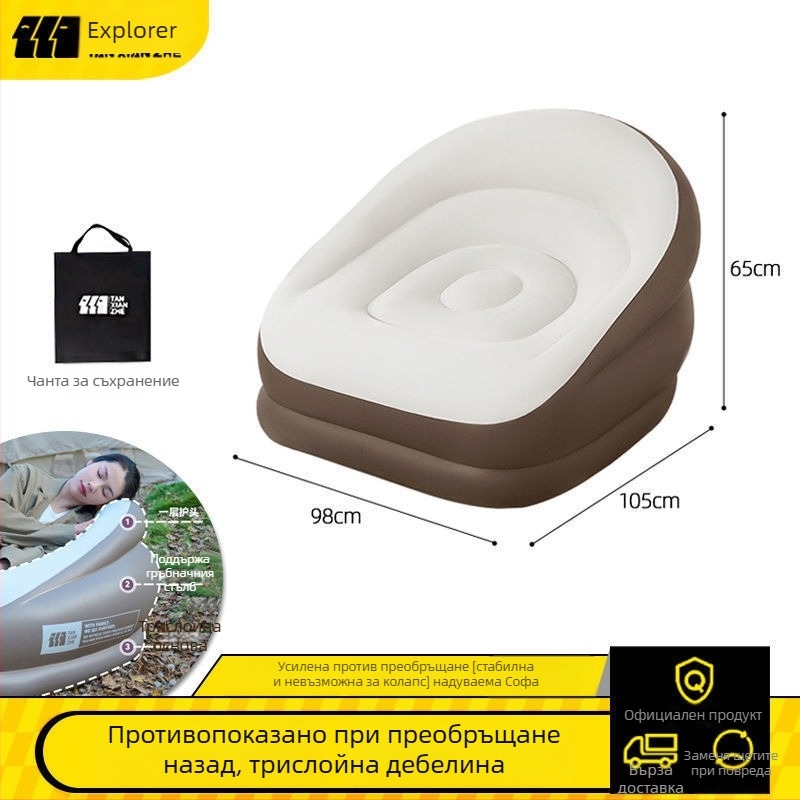 Log lane Explorer Двойно надуваемо легло за къмпинг – портативно сгъваемо въздушно канапе с повърхност от композитна тъкан, максимална товароподемност 180 кг