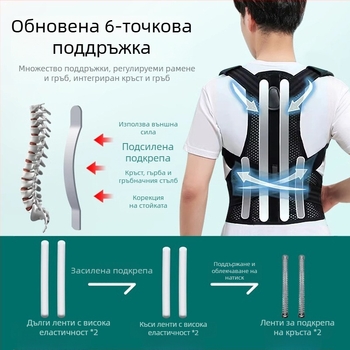 Коректор за стойка за възрастни — унисекс, невидимо отваряне на раменете, прав гръб, частична поддръжка, модел с куха конструкция