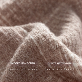 Шал от 100% вълна, плетен за зимата, средно дълъг, универсален и стилен