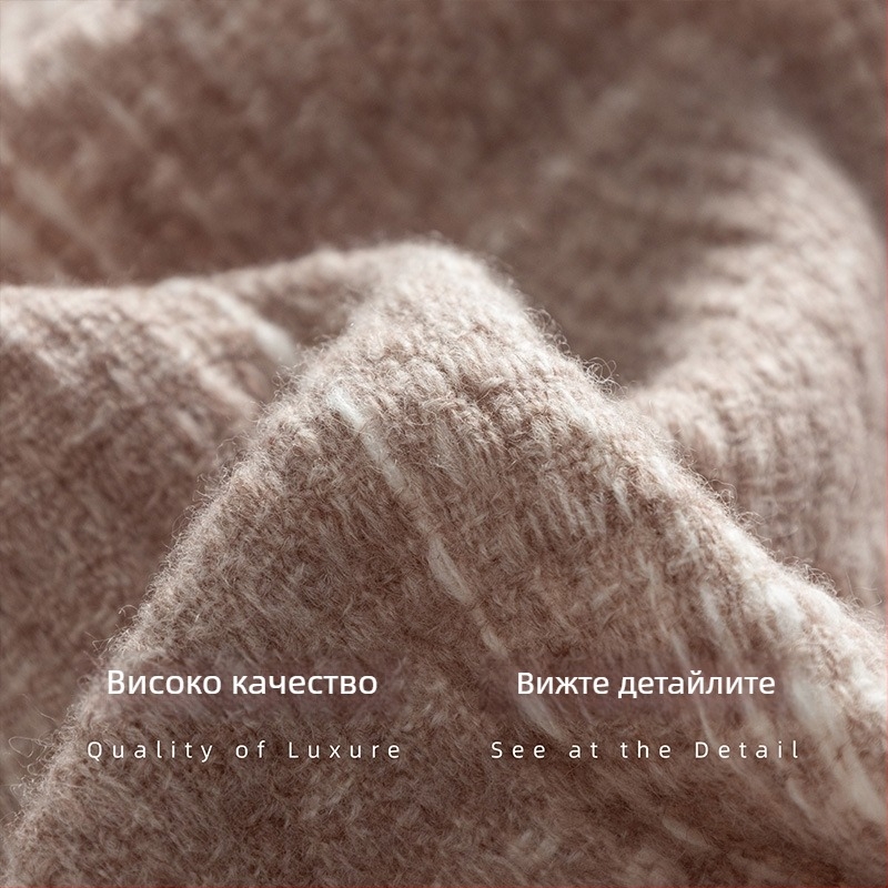 Шал от 100% вълна, плетен за зимата, средно дълъг, универсален и стилен