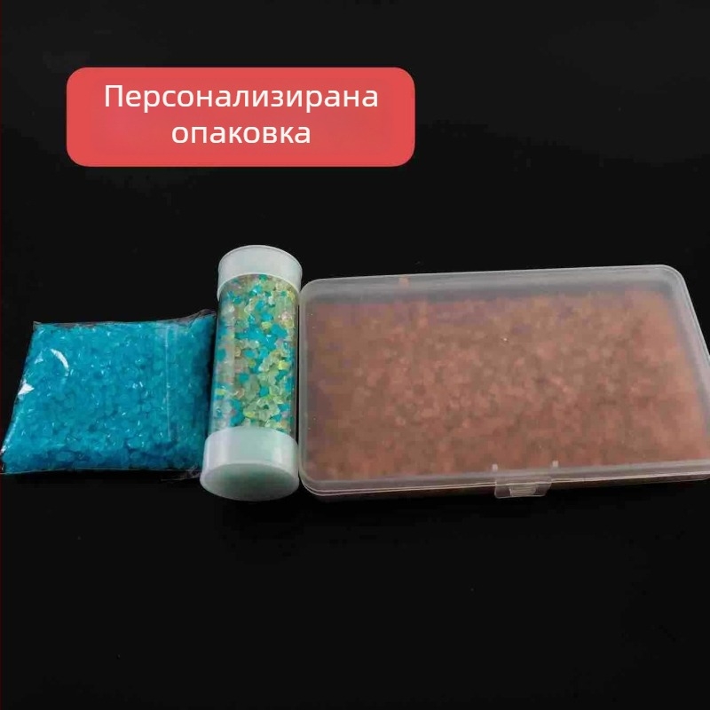 Аквариумни ландшафтни камъни със светещи пясъчни частици (500 броя, по 12 г всеки)