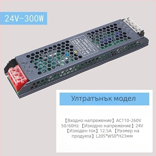 LED импулсно захранване с постоянен волтаж, вход 220 V AC, изход 12–24 V DC, до 16.6 A, 400 W, защита: претоварване, късо съединение, прекомерно напрежение, прегряване, прекомерен ток