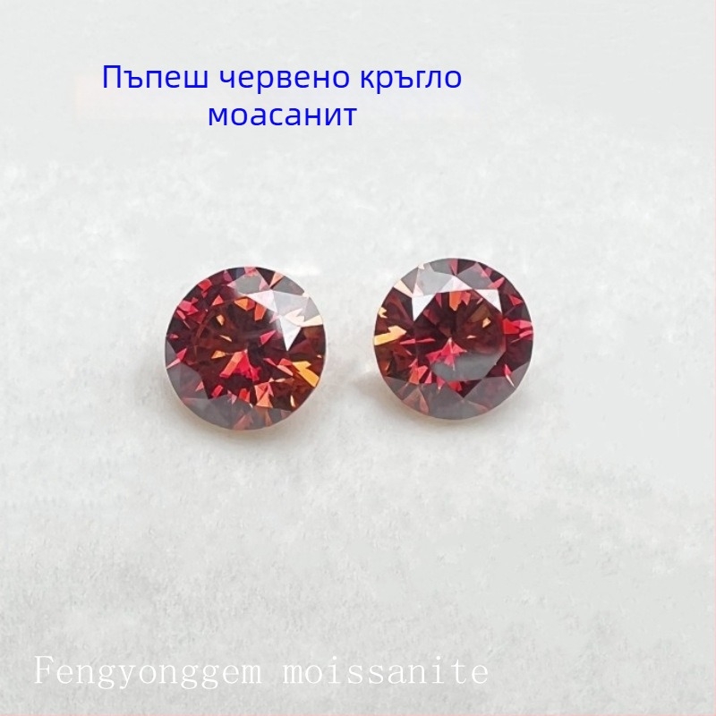 Moissanite кръгъл камък без обработка — Eight Hearts Eight Arrows рязане — VVS чистота — електроплакиран финиш