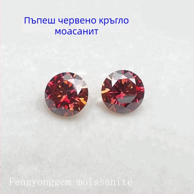 Moissanite кръгъл камък без обработка — Eight Hearts Eight Arrows рязане — VVS чистота — електроплакиран финиш