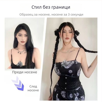 Перука за опашка с усукана плитка – ръчно преплетена коса, термоустойчива тел, модел Twisted Braid, не се боядисва с горещи багрила