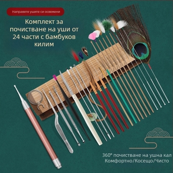 Ушна лъжичка - без светене - Haifu неръждаема стомана, бамбук и дърво - опаковка 100 бр.