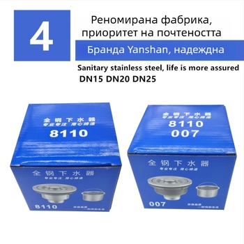 Дренажна кошница за кухненска мивка, неръждаема стомана, модел 8110, материал 201, стил модерна простота, тип издърпване
