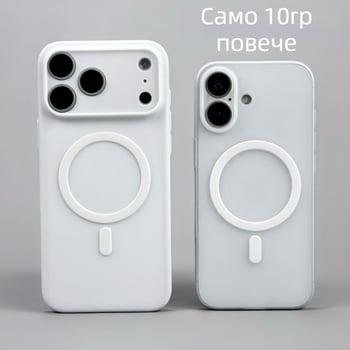Супертънък магнитен PP калъф за iPhone 17 Pro Max, прозрачен матов твърд кейс