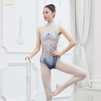 Балетно боди с флорален принт, LYCRA (Spandex) 17,2%, за възрастни жени