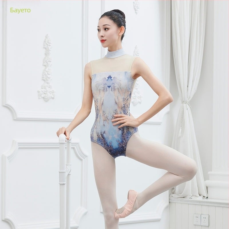 Балетно боди с флорален принт, LYCRA (Spandex) 17,2%, за възрастни жени