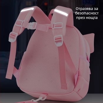 Лека детска раница за детска градина с анимационен принт, дишащ Oxford плат, ултра-лека, PU подплата, извити презрамки, животински мотив