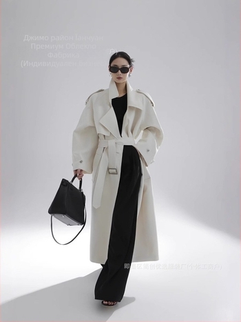 Дамско палто от полиестер, средна дължина, свободна кройка, костюмно яке, еднобортно закопчаване