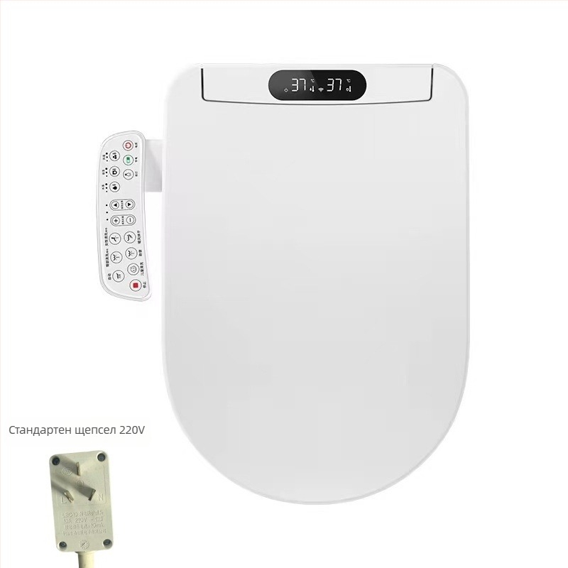 Интелигентна капачка за тоалетна с незабавно нагряване на водата, регулируема температура, отопляема седалка, дюза за самопочистване, дистанционно управление