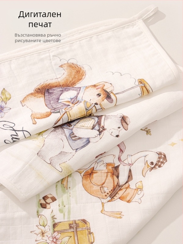 Квадратна кърпа за лице и баня за бебета и деца — Meijia bell, 70% вискоза, 30% памук, попива вода, унисексов дизайн, подходяща за новородени и деца до 6 години