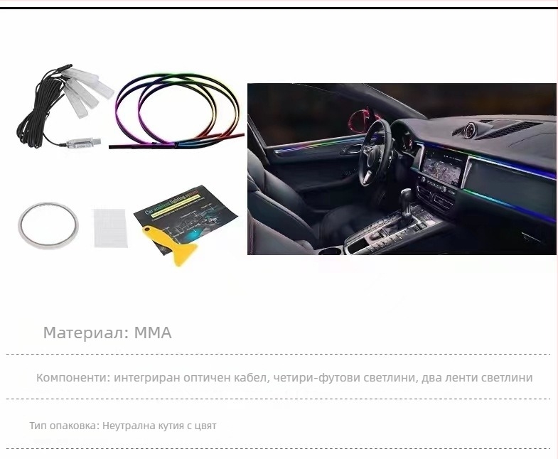 Tesla амбиентно осветление за табло – акрил, USB захранване 5V, вградена инсталация, осветление на приборния панел, съвместим с Model 3 и Model Y