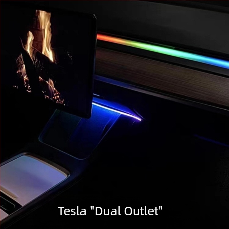 Tesla амбиентно осветление за табло – акрил, USB захранване 5V, вградена инсталация, осветление на приборния панел, съвместим с Model 3 и Model Y