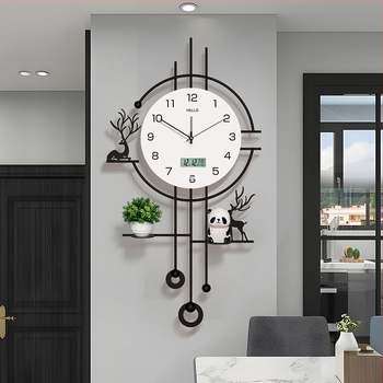 Стенно часовник, модерен правоъгълен железен корпус, батерийно захранване, Seiko движение с плавно движение на секундата, аналогов дисплей, за дневна стая