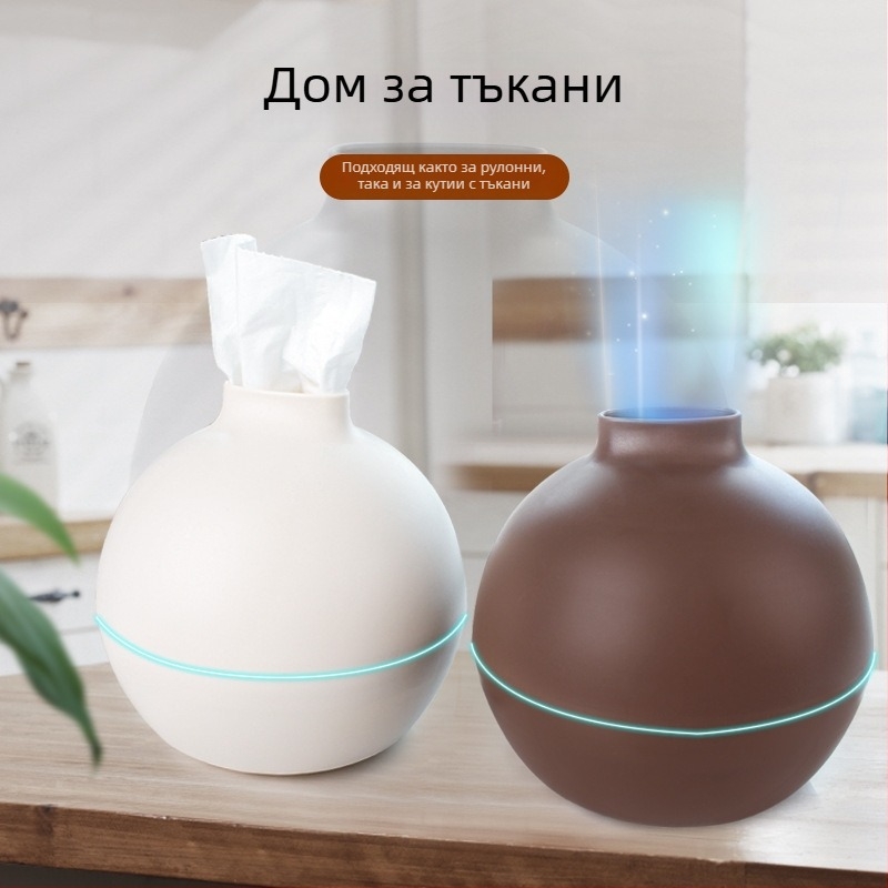 Кръгла матова кутия за салфетки, PP материал, модел Ball tissue box, 32 броя, мултифункционална поставка за салфетки, стил модерна простота.